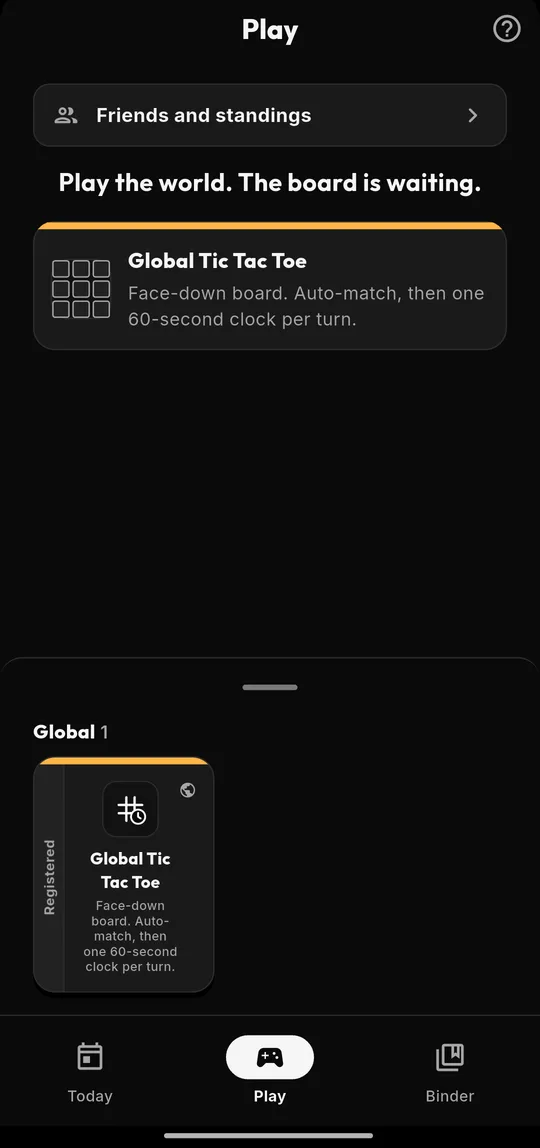 Kaptr Play tab listing the game modes